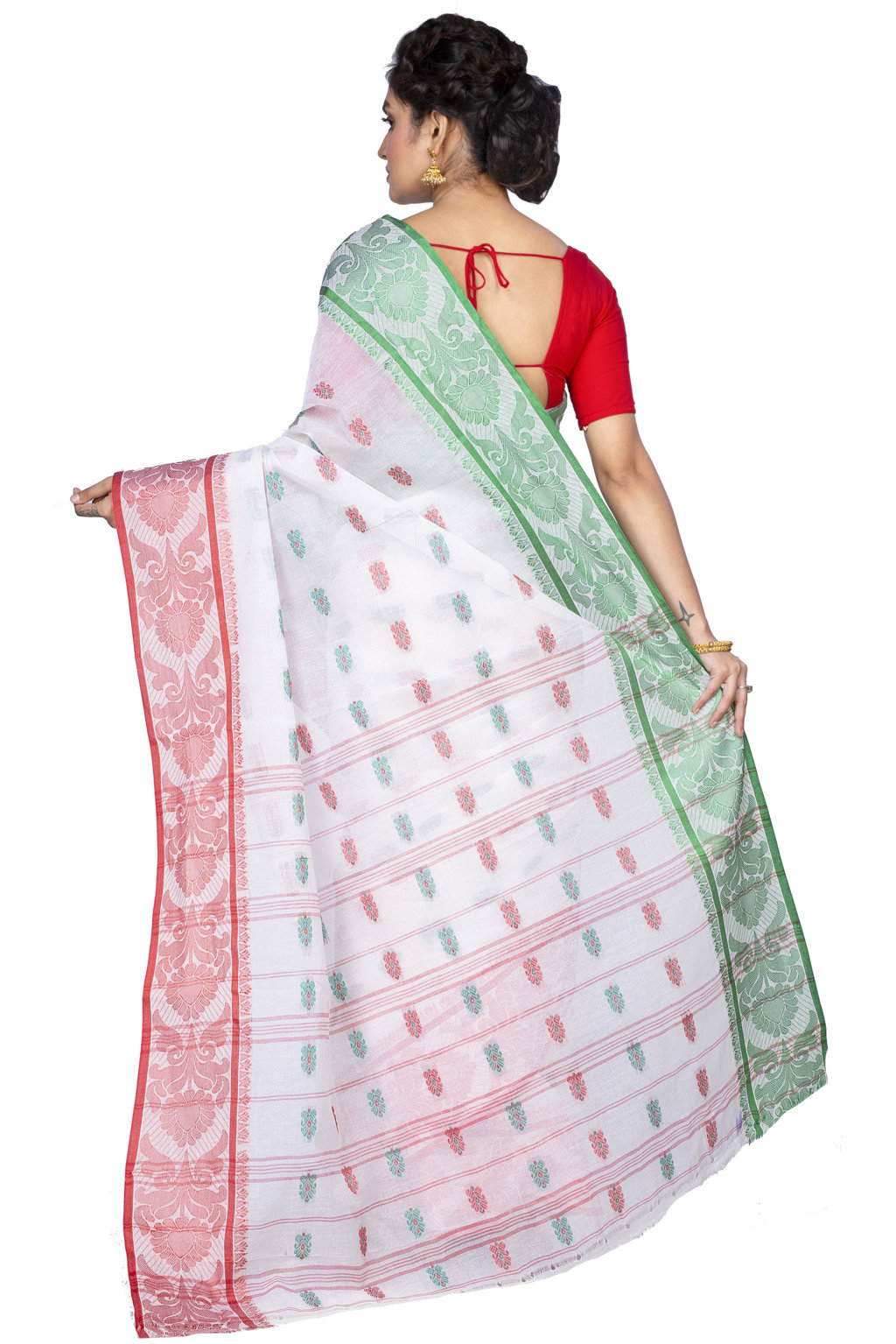 White Pure Cotton Akriti Tant Saree (167)